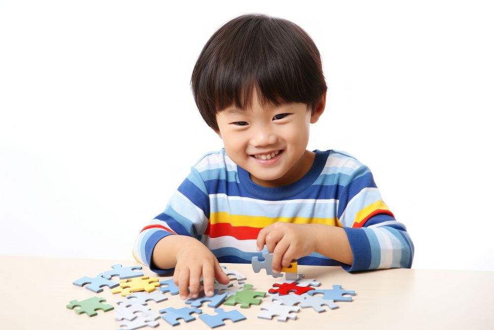 Happy korean kid child white background construction. AI generated Image by rawpixel.