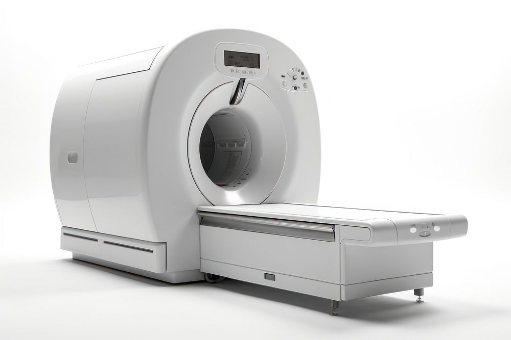 Magnetic resonance imaging appliance white background photocopier. AI generated Image by rawpixel.