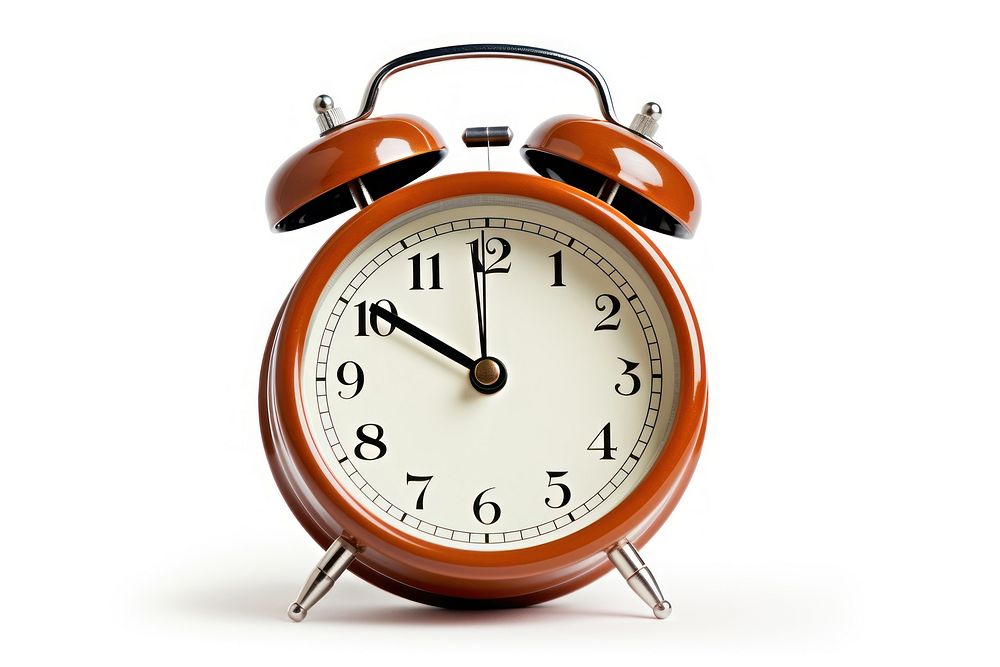 Retro alarm clock white background furniture deadline. AI generated Image by rawpixel.