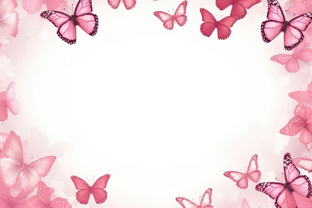 Pink butterfly border backgrounds pattern Free Photo Illustration