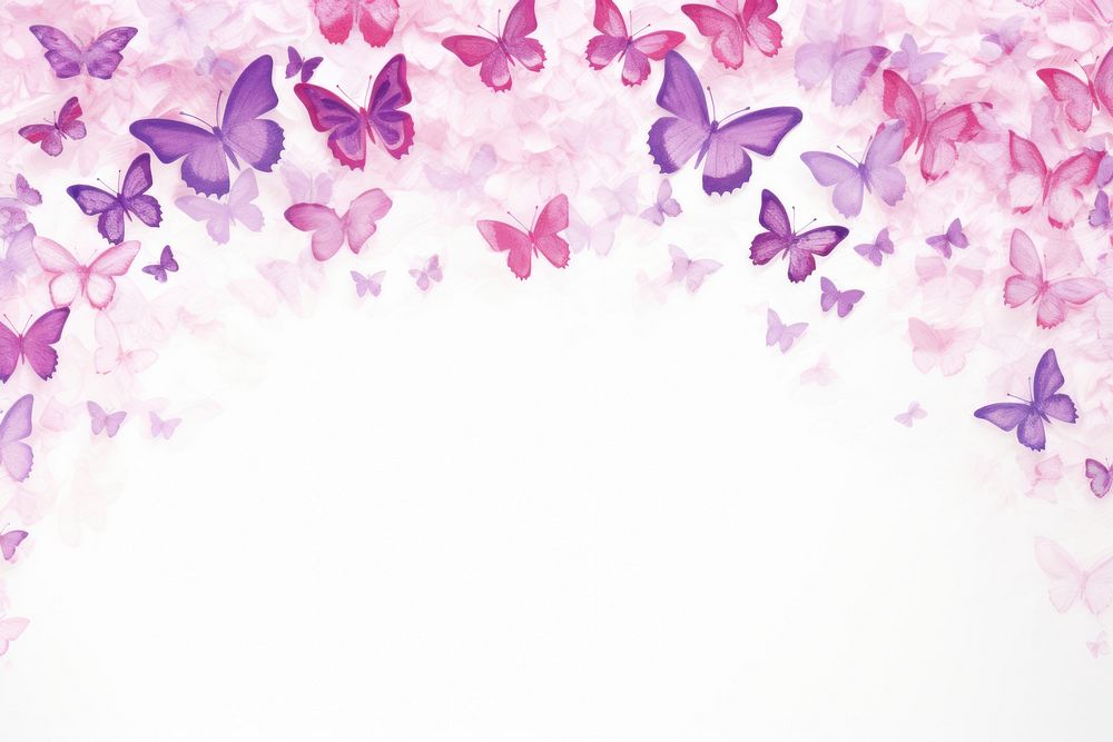 Pink purple glitter butterfly border backgrounds flower petal. AI generated Image by rawpixel.