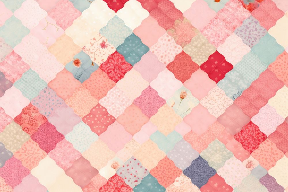 Quilt texture backgrounds patchwork pattern. AI generated Image by rawpixel.