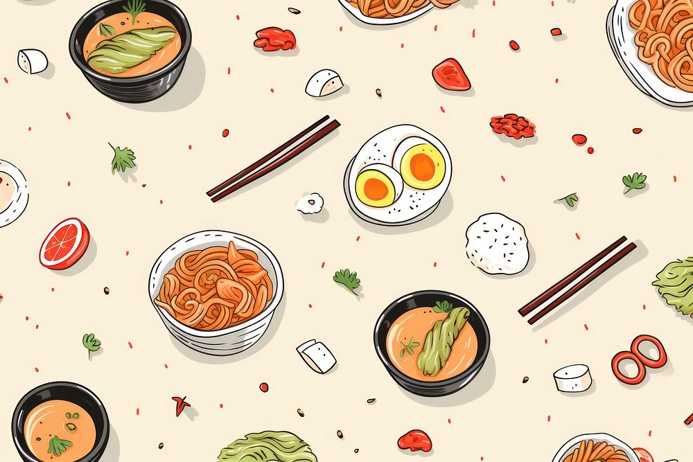 Ramen chopsticks food meal. AI generated Image by rawpixel.