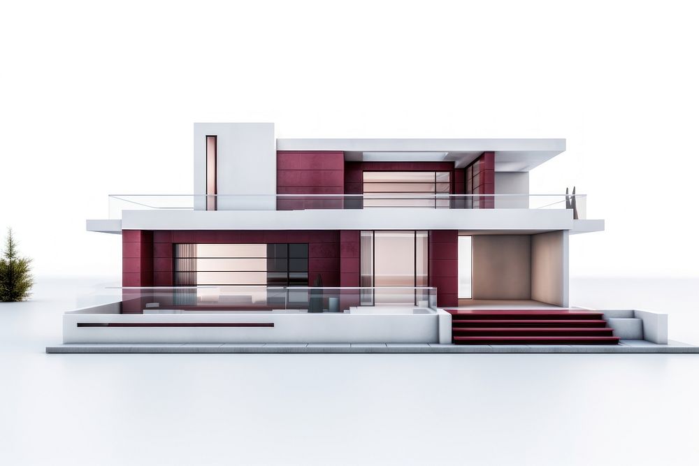 A modern house architecture building white background. AI generated Image by rawpixel.