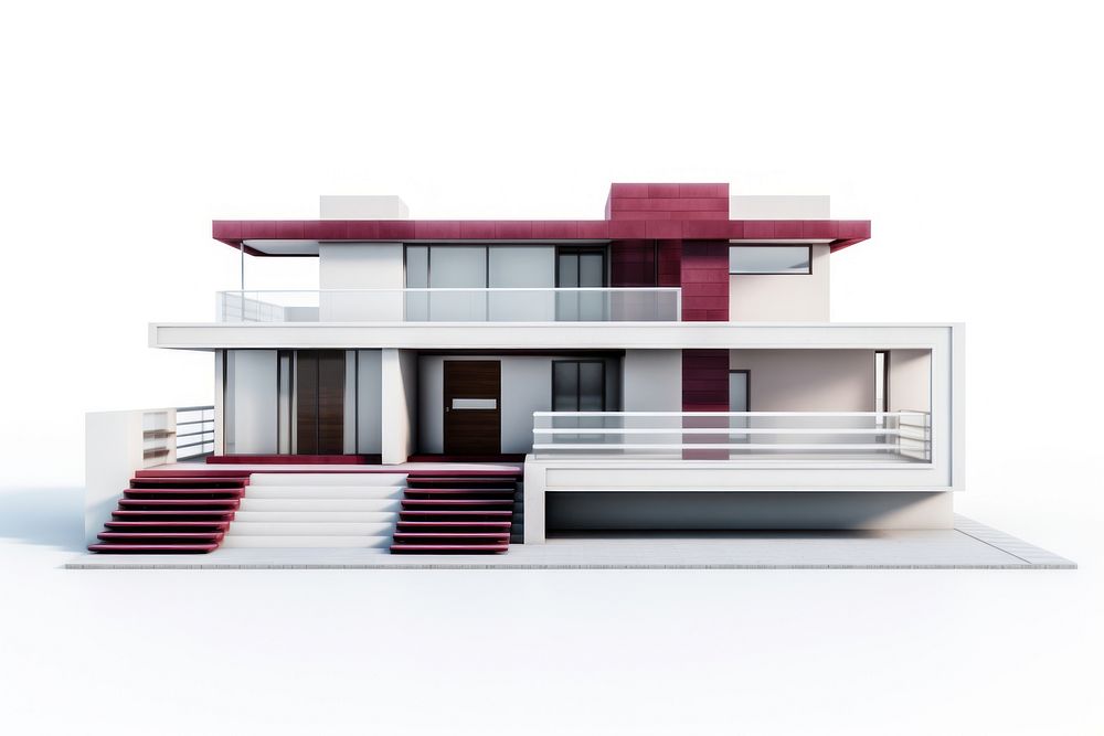 A modern house architecture building white background. AI generated Image by rawpixel.