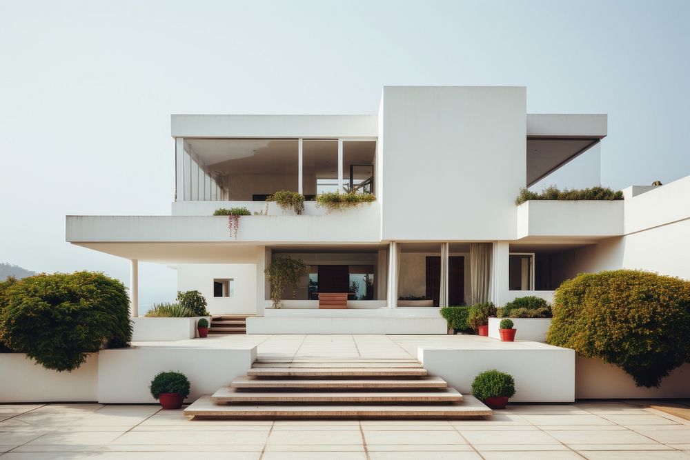 A modern house architecture staircase building. AI generated Image by rawpixel.