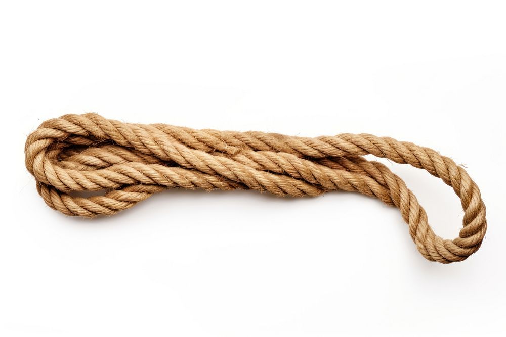 Long rope bundling twisted white background durability. AI generated Image by rawpixel.