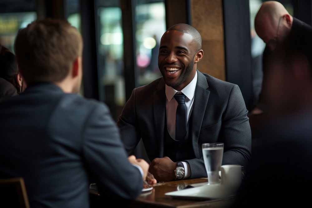 African American man talking meeting person. AI generated Image by rawpixel.