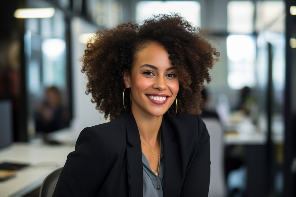 African American woman portrait office person. AI generated Image by rawpixel.