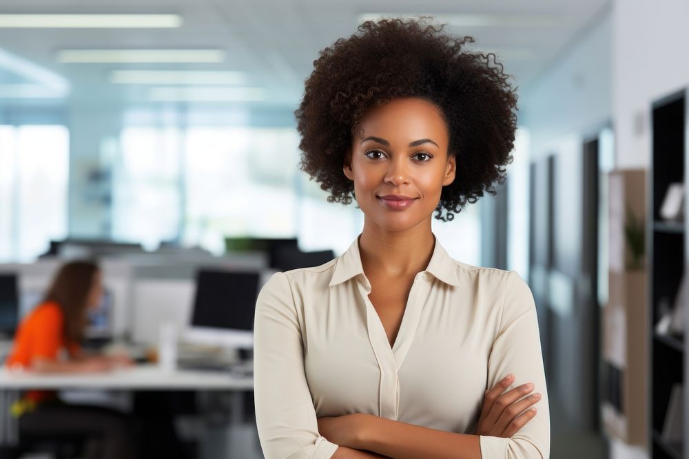 African American woman working office person. AI generated Image by rawpixel.