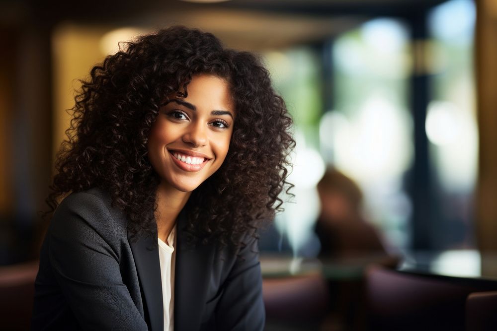 African American woman person smile adult. AI generated Image by rawpixel.