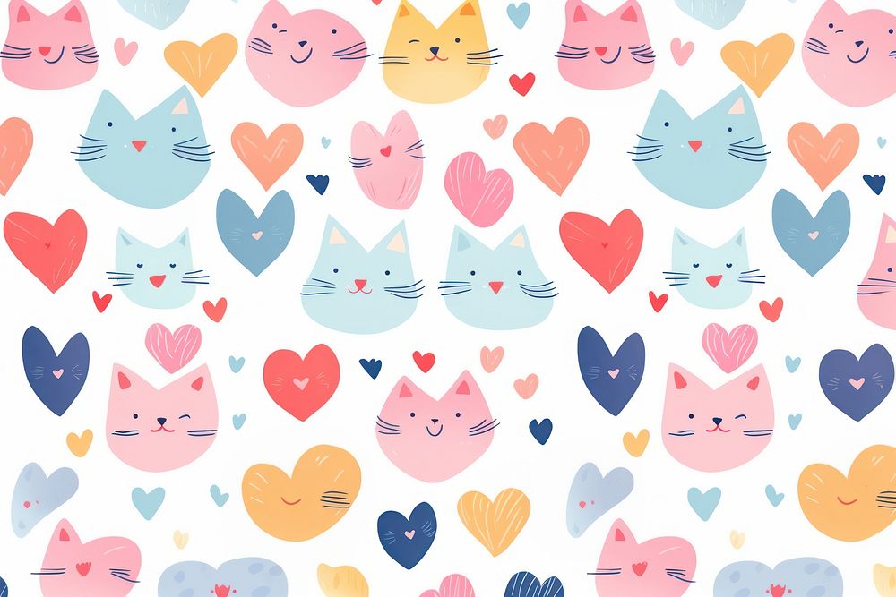 Cat backgrounds pattern creativity. AI generated Image by rawpixel.