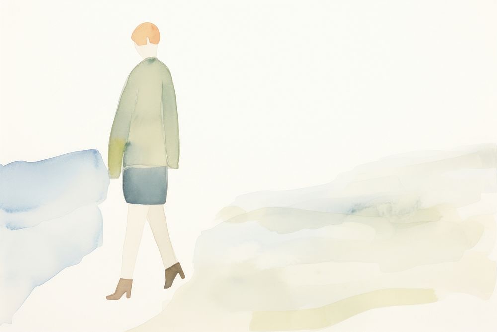 Woman walking standing painting footwear. AI generated Image by rawpixel.