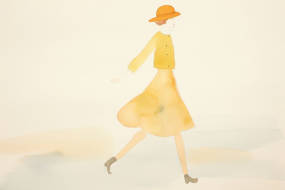 Woman walking painting creativity footwear. AI generated Image by rawpixel.