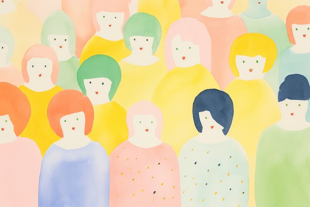 A group of women party backgrounds painting representation. AI generated Image by rawpixel.