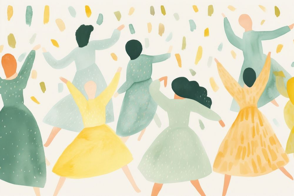 A group of women dancing backgrounds art togetherness. AI generated Image by rawpixel.