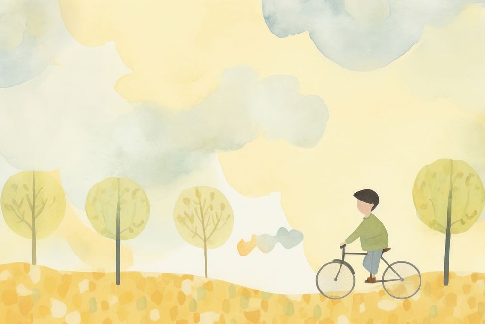 Boy riding a bike painting bicycle vehicle. AI generated Image by rawpixel.