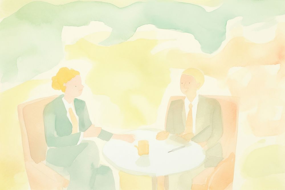 Business woman having a meeting painting adult togetherness. AI generated Image by rawpixel.