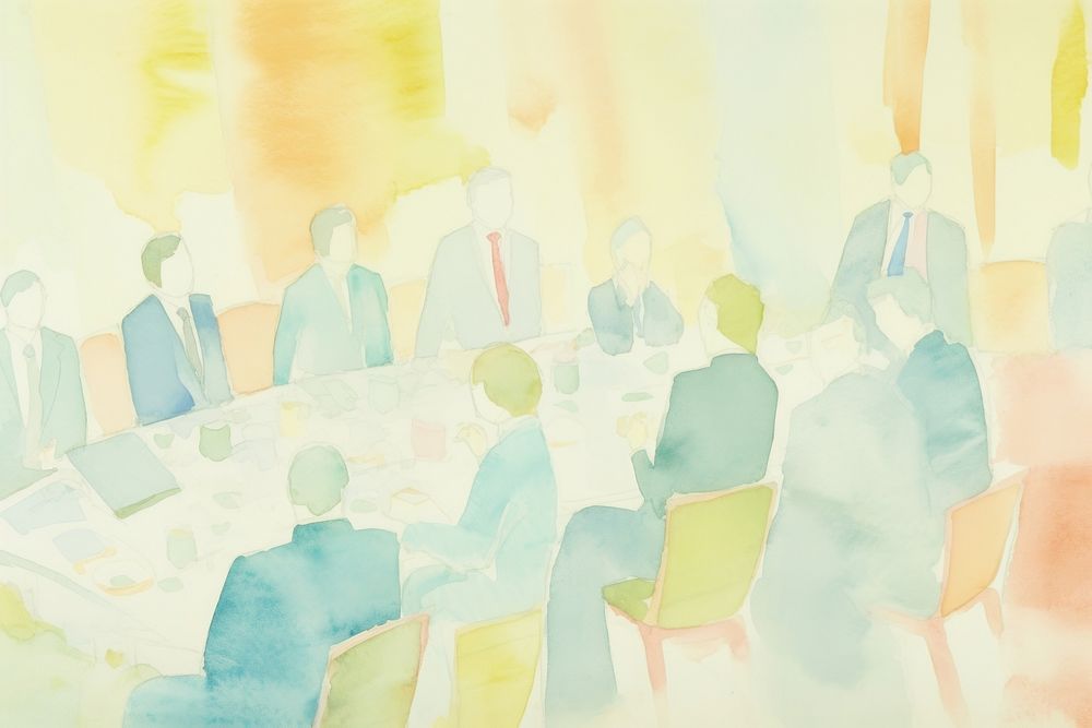 Business people having a meeting painting adult architecture. AI generated Image by rawpixel.