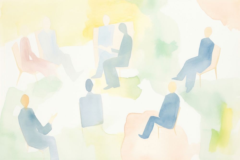 Business people having a meeting backgrounds painting adult. AI generated Image by rawpixel.