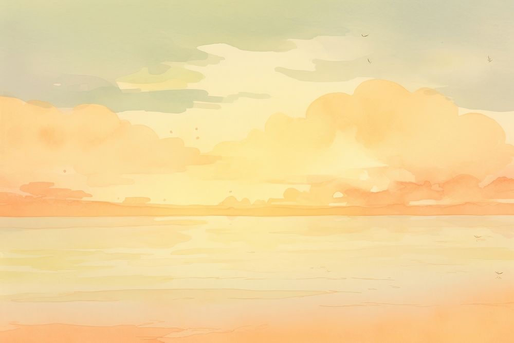 Sunset beach backgrounds painting outdoors. AI generated Image by rawpixel.