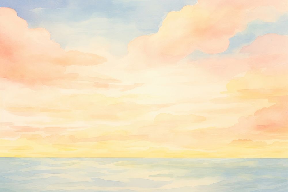 Sunset beach backgrounds painting outdoors. AI generated Image by rawpixel.