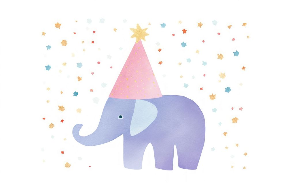 Elephant celebrating birthday wildlife mammal animal. AI generated Image by rawpixel.