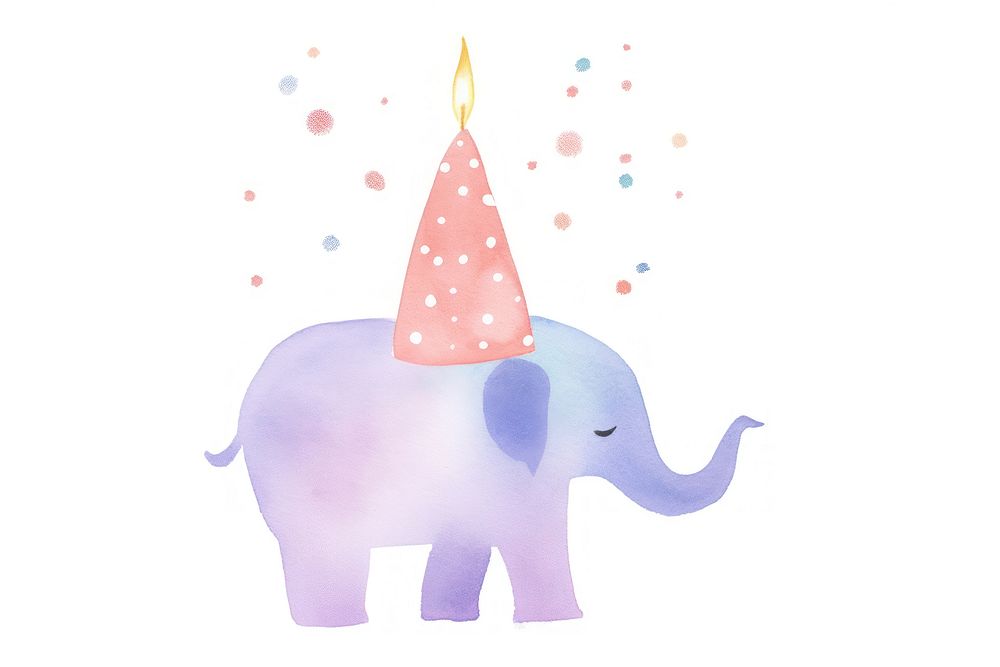 Elephant celebrating birthday mammal animal representation. AI generated Image by rawpixel.
