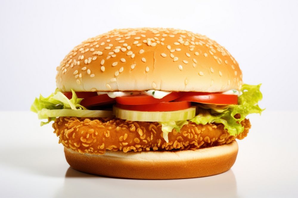 Chicken burger food hamburger vegetable. AI generated Image by rawpixel.