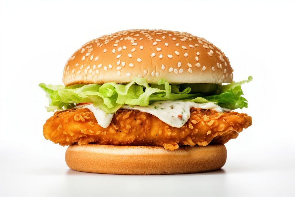 Fish burger food hamburger vegetable. AI generated Image by rawpixel.