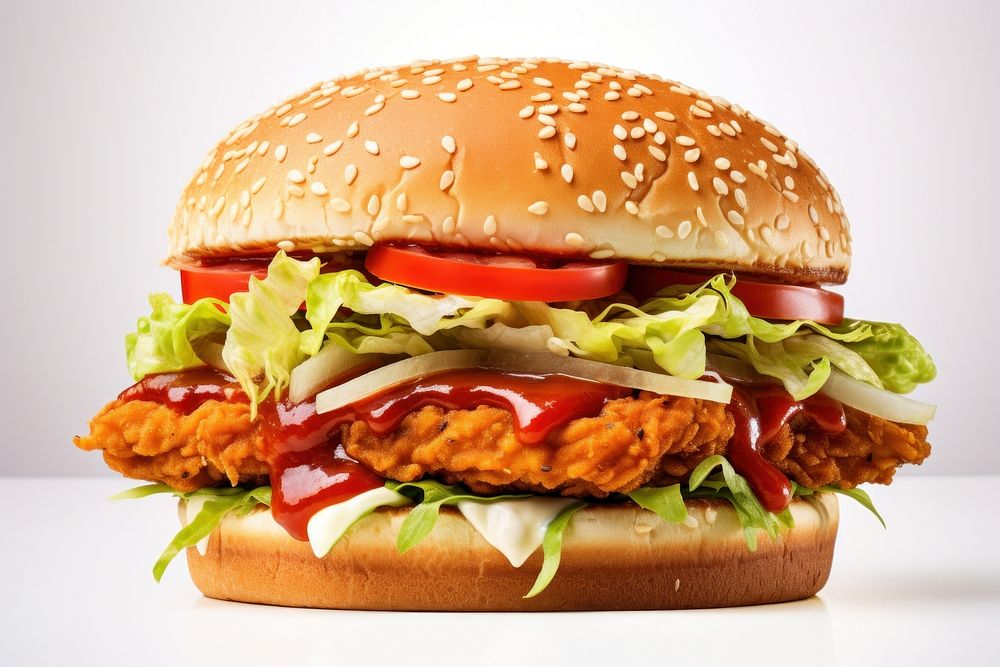 Pork burger food hamburger vegetable. AI generated Image by rawpixel.