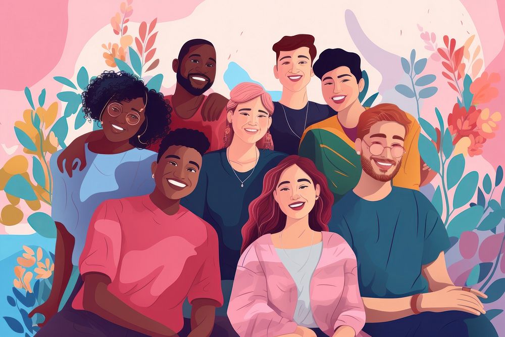 Inclusive team adult togetherness illustrated. AI generated Image by rawpixel.