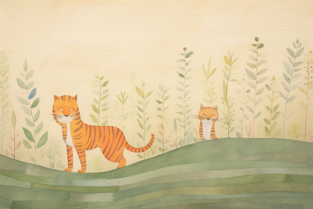 Tigers painting animal mammal. AI generated Image by rawpixel.