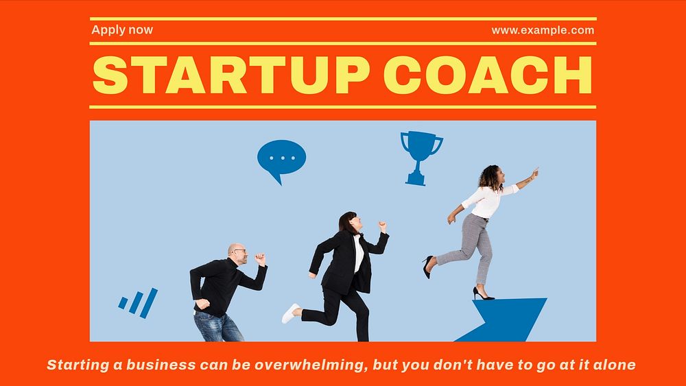 Startup coach business blog banner template ad