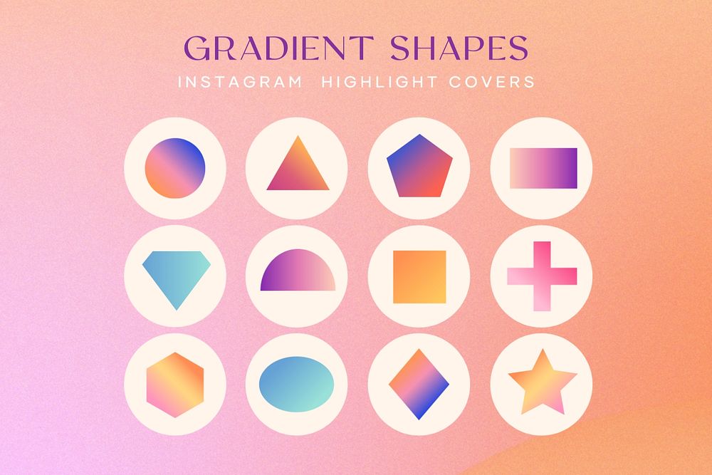 Gradient Instagram story highlight cover template