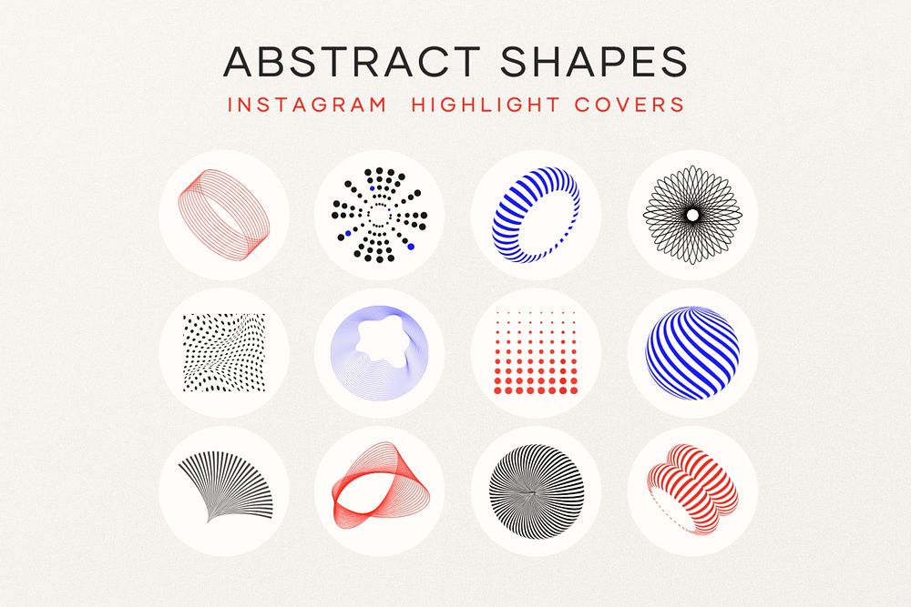 Abstract shape Instagram story highlight cover template