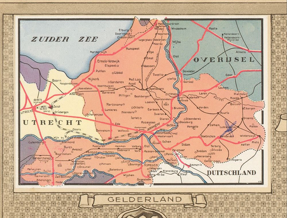 Spoorwegenkaart van Gelderland (1915) by anonymous