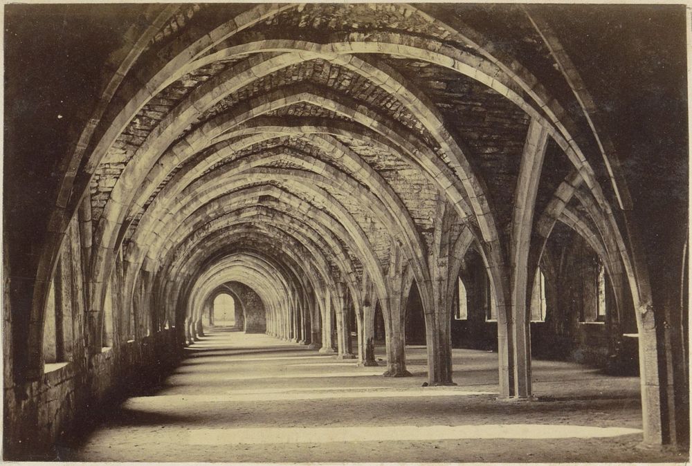 Gewelven van een klooster in England, vermoedelijk Fountains Abbey (c. 1850 - c. 1870) by anonymous
