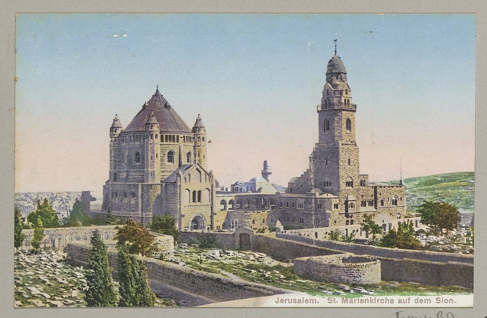 Hagia Maria Sion-kerk op de Zionberg in Jeruzalem (c. 1900 - in or before 1910) by anonymous and anonymous