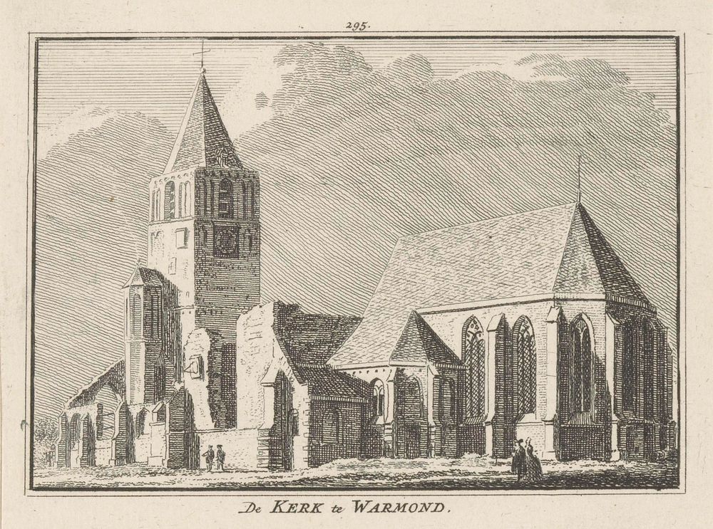 Gezicht op de kerk te Warmond (1750 - 1792) by Hendrik Spilman and Abraham de Haen II