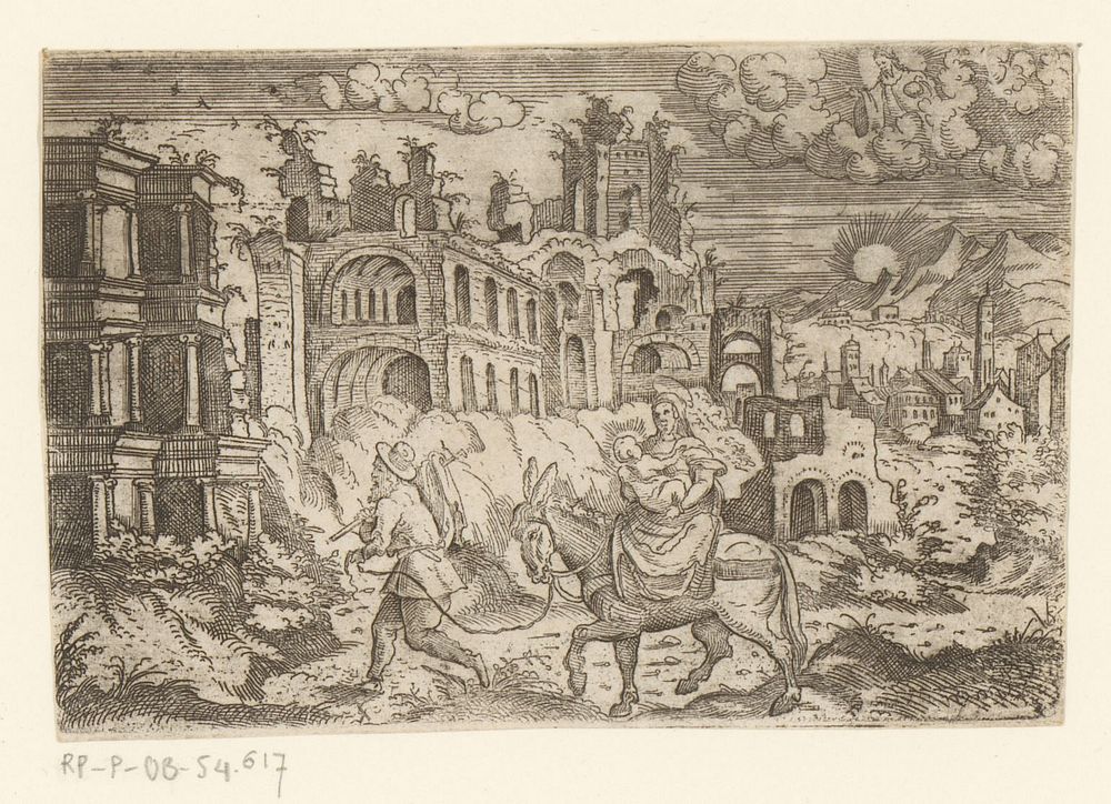 Vlucht naar Egypte (1524 - 1562) by Virgilius Solis