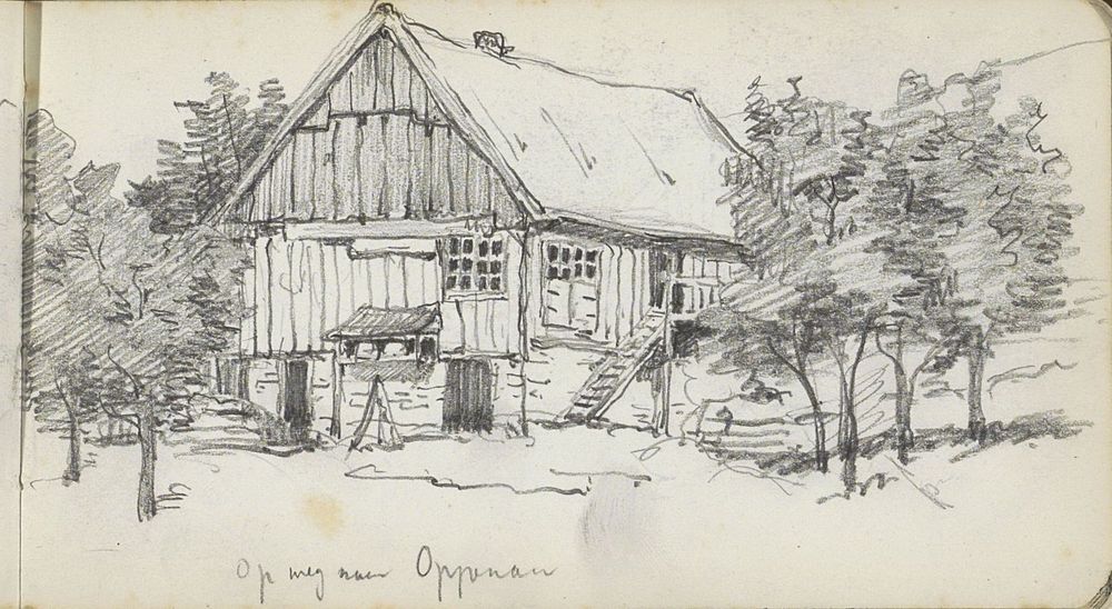 Houten huis op de weg naar Oppenau (1876) by Geo Poggenbeek