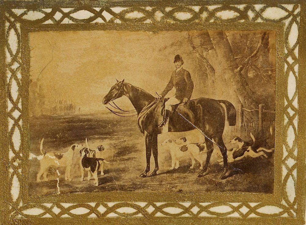 Painting of fox hunting scene