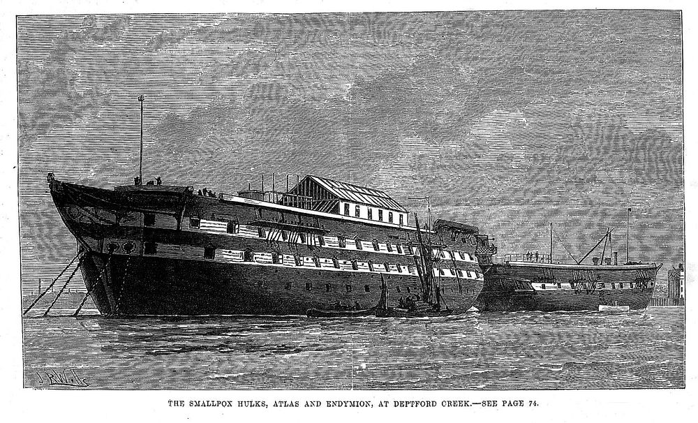 Ships used as smallpox isolation hospitals.