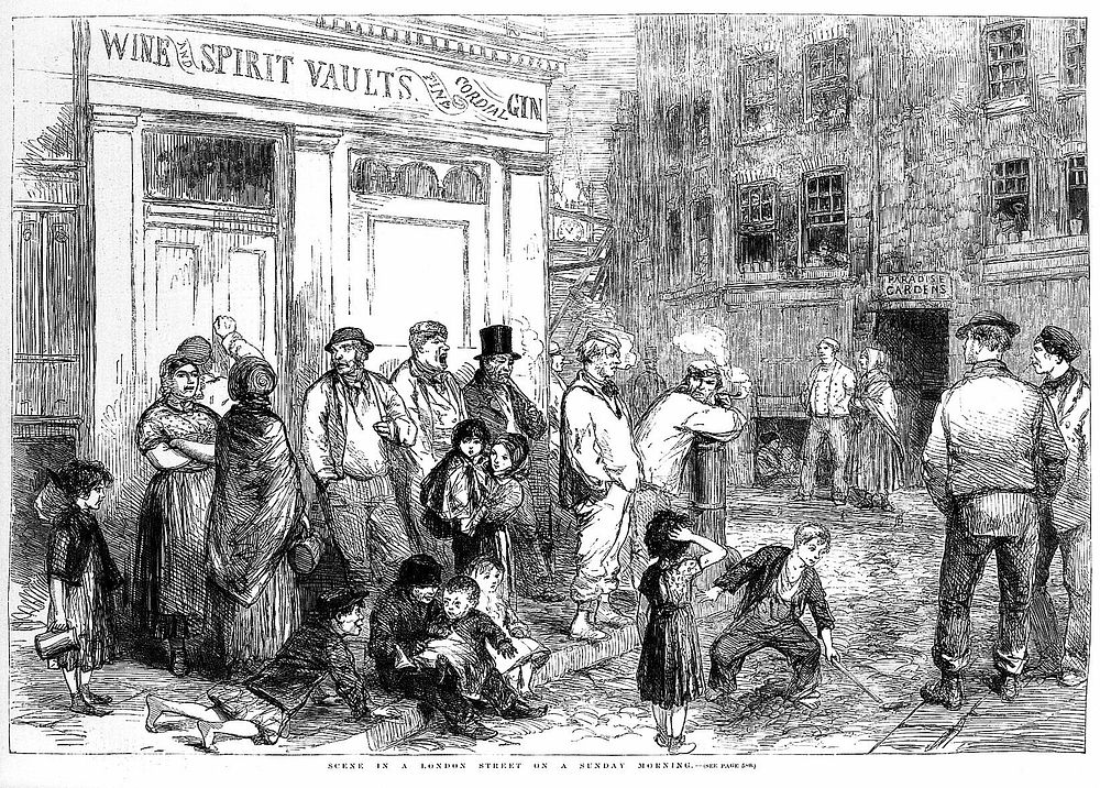 Engraving: 'Scene in a London Street on a