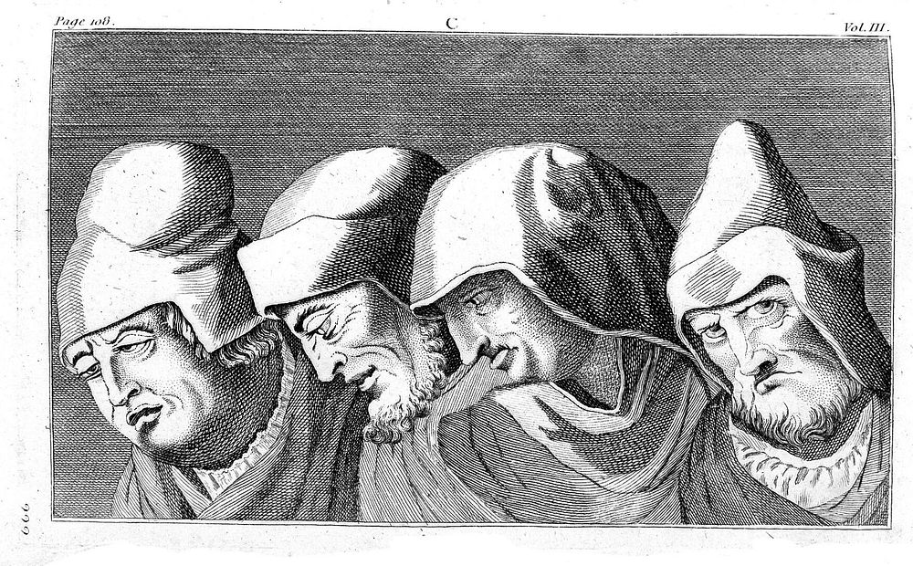 Heads demonstrating points of physiognomy from Lavater, Essays on physiognomy, 1797