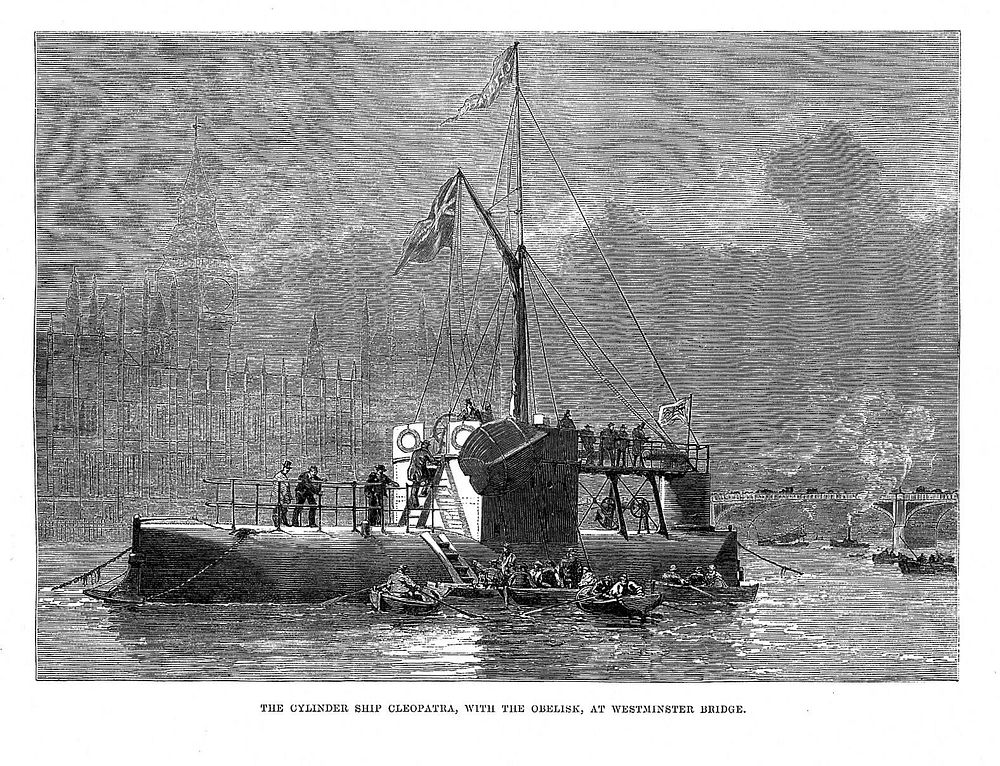 'Cylindar ship Cleopatra at Westminster Bridge'