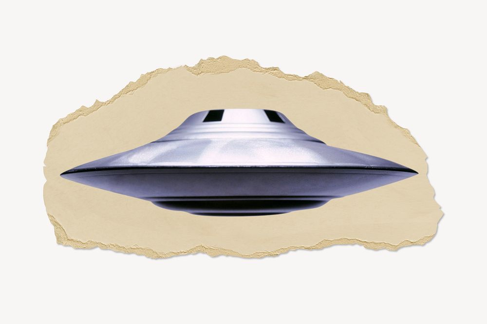 UFO, flying object torn paper design