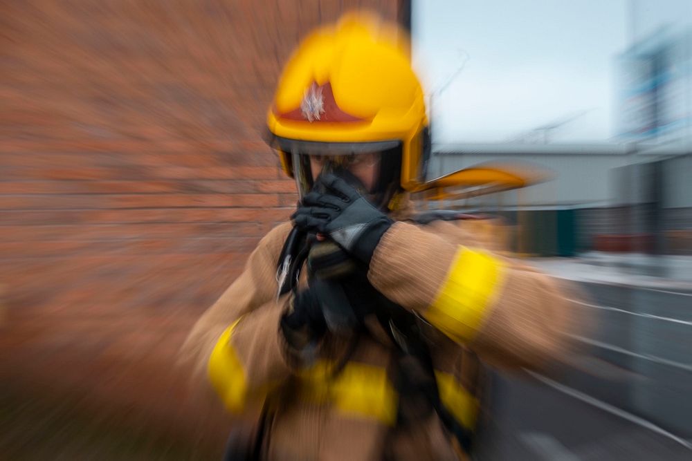 Firefighter training, March 18, 2021, Cheshire, UK. Original public domain image from Flickr