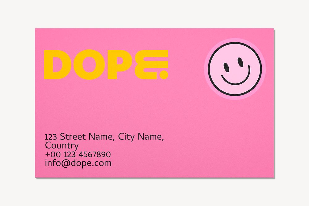 Pink funky business card, branding design